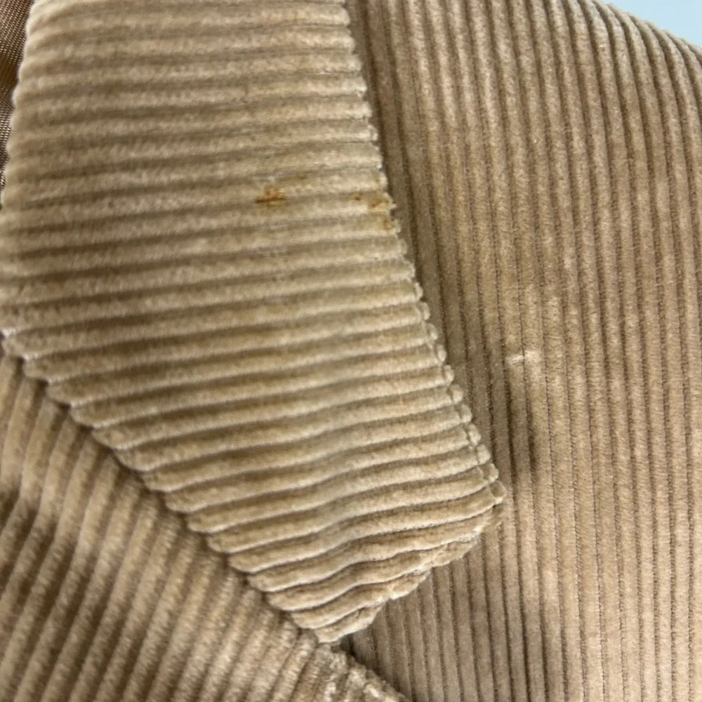 Vtg Tan Corduroy Western Blazer Suede Elbow Patches Tan Camel Sport Coat 44R